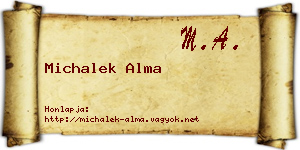 Michalek Alma névjegykártya